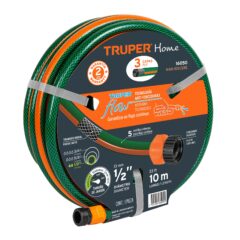 Manguera 1/2″, reforzada, 3 capas, conexiones plásticas, 10 m