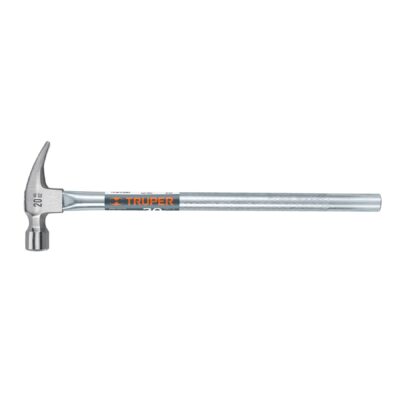 Martillo uña recta 20 oz, mango tubular, boca fresada