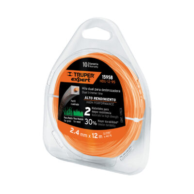 Rollo de hilo dual para desbrozadora, 2.4 mm x 12m