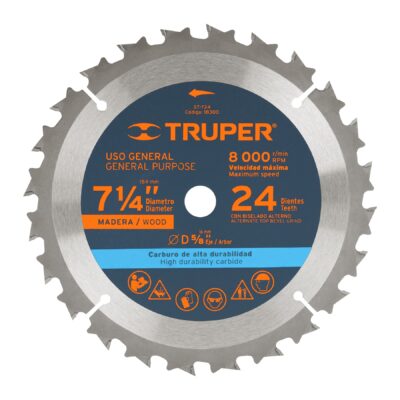 Disco sierra 7- 1/4″ para madera, 24 dientes centro 5/8″