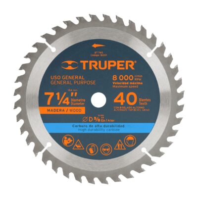 Disco sierra 7- 1/4″ para madera, 40 dientes centro 5/8″