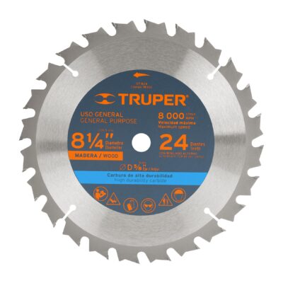 Disco sierra 8-1/4″ para madera, 24 dientes centro 5/8″