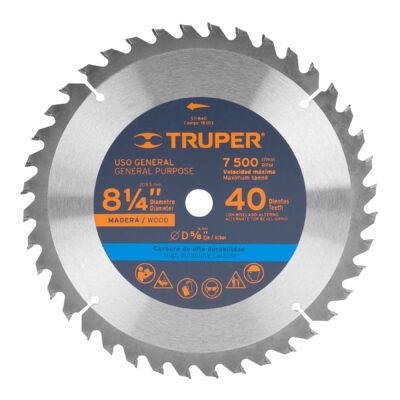 Disco sierra 8-1/4″ para madera, 40 dientes centro 5/8″