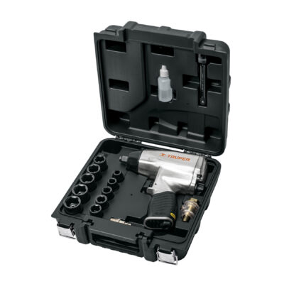 Kit de llave (pistola) de impacto 1/2″, estuche plástico