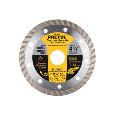Disco de diamante de 4-1/2″ x 1.2 mm, rin turbo