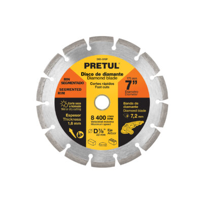 Disco de diamante de 7″ x 1.6 mm rin segmentado