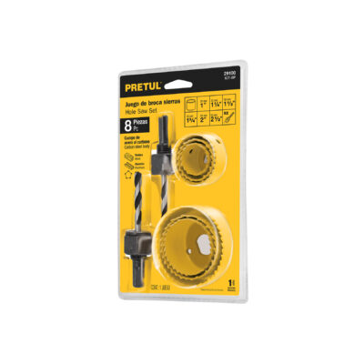 Juego de 7 brocasierras acero al carbono y 1 mandril