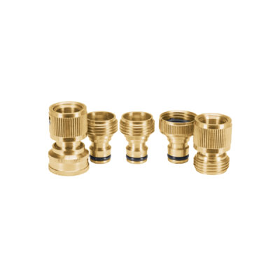 Juego de 5 conectores 3/4″ rápidos de latón, sistema click