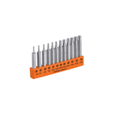 Juego de 12 puntas torx combinadas c/seguro largo 2″