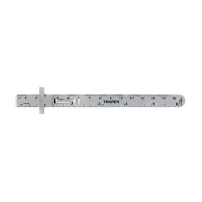 Regla 15 cm de acero inoxidable de bolsillo