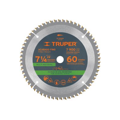 Disco sierra 7-1/4″ multimaterial, 60 dientes centro 5/8″